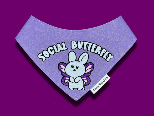 Social Butterfly Lilac Glitter Bandana