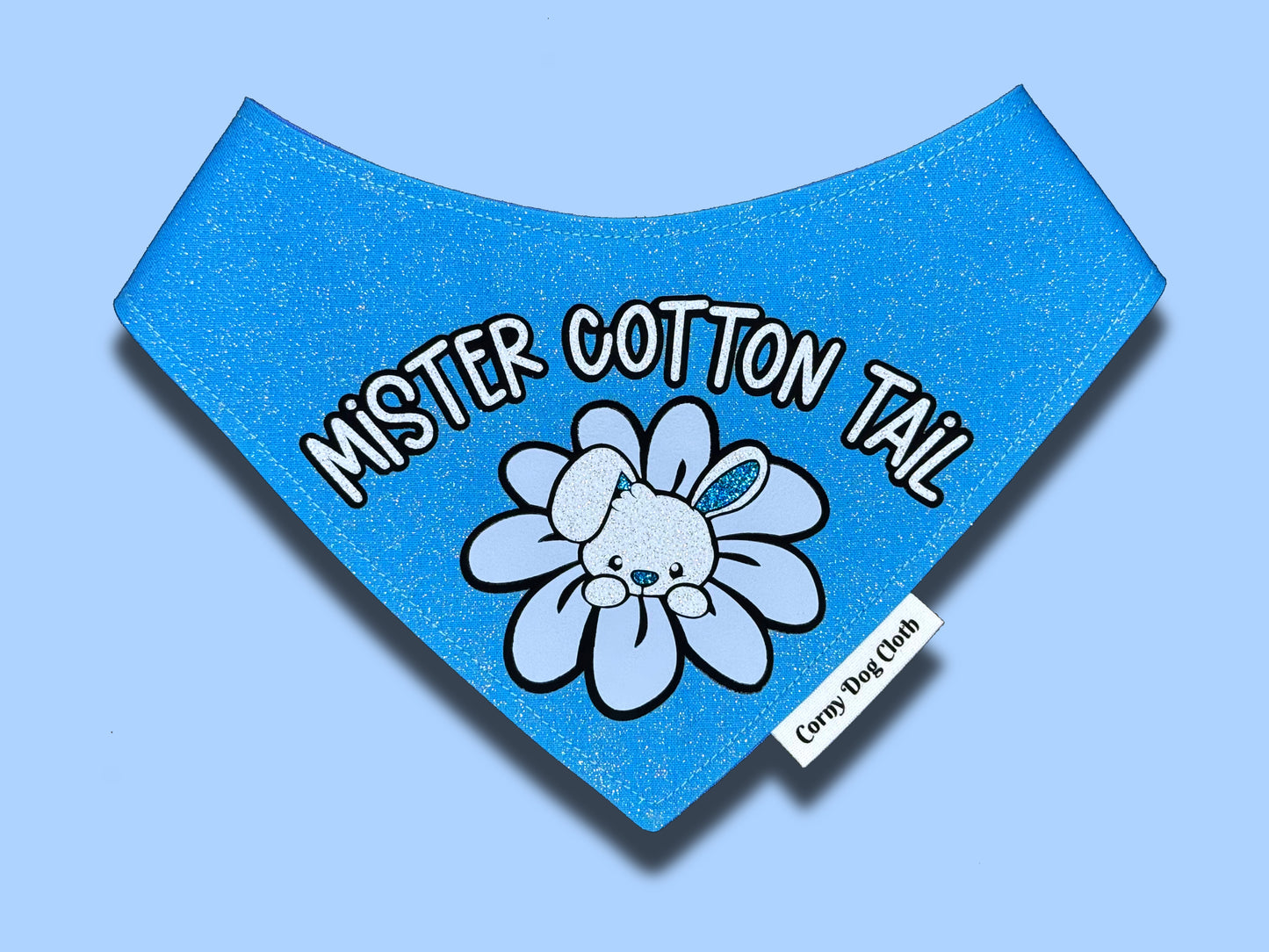 Mister Cotton Tail Blue Glitter Bandana