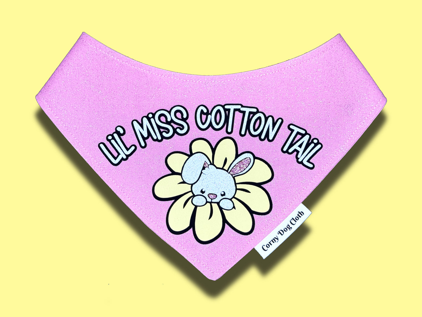 Lil' Miss Cotton Tail Light Pink Glitter Bandana