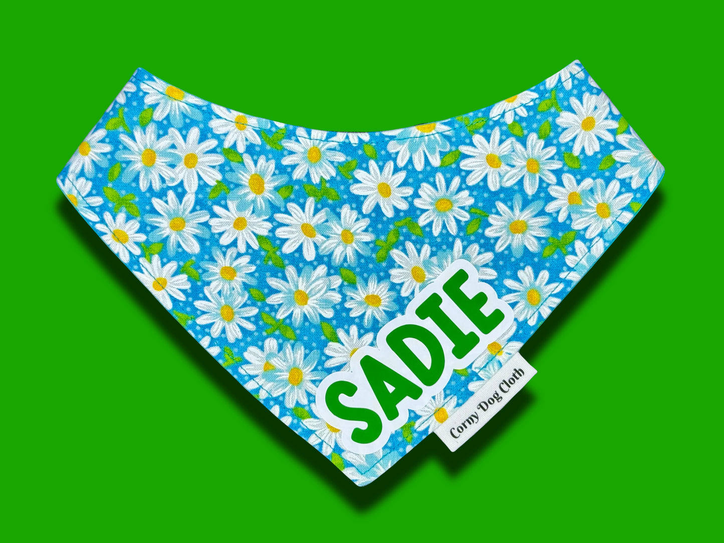 Daisies in Bloom Teal Custom Bandana