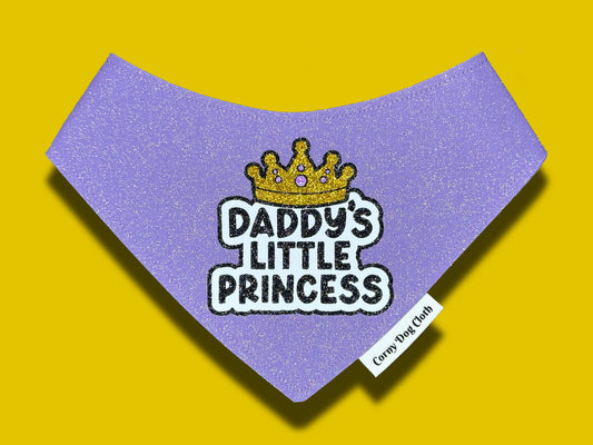Daddy's Little Princess Lilac Glitter Bandana