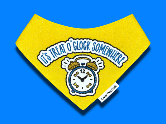 Treat O'Clock Yellow Glitter Bandana