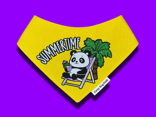 Summertime Yellow Glitter Bandana