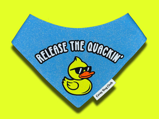 Release the Quackin' Blue Glitter Bandana