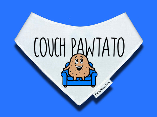 Couch Pawtato White Bandana
