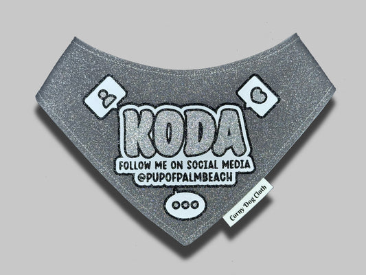 Social Media Gray Glitter Bandana