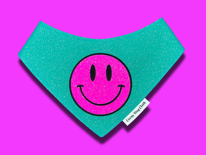 Spread Positivity Teal Glitter Bandana
