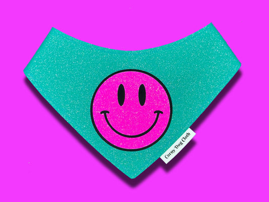 Spread Positivity Teal Glitter Bandana