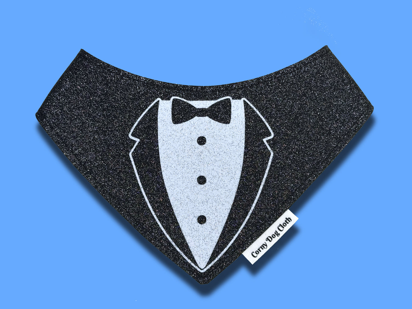 Business Attire Tuxedo Black Glitter Bandana