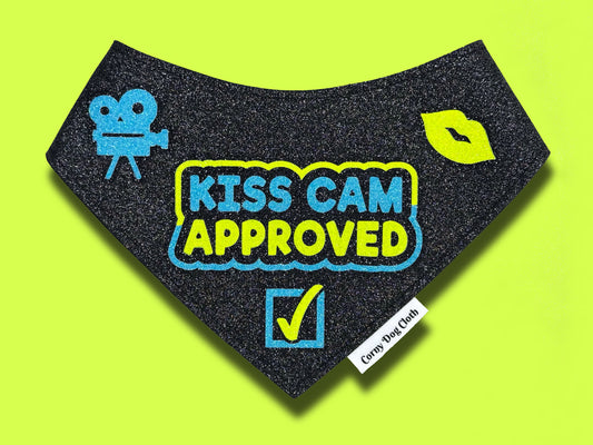 Kiss Cam Approved Black Glitter Bandana
