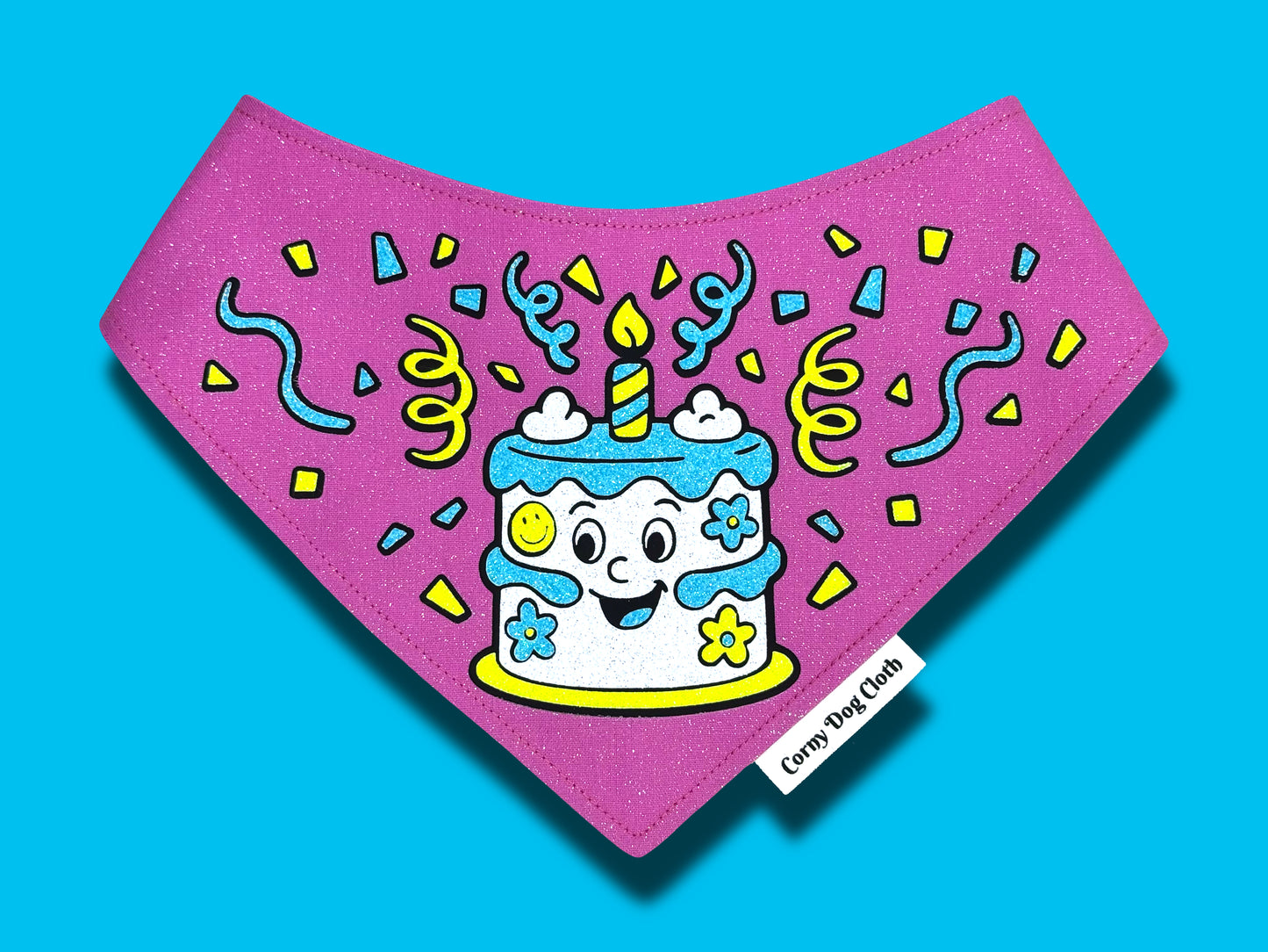 Bark & Cake Pink Glitter Bandana