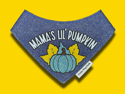 Mama's Lil' Pumpkin Navy Glitter Bandana