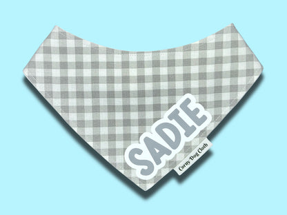 Silver Check Custom Bandana