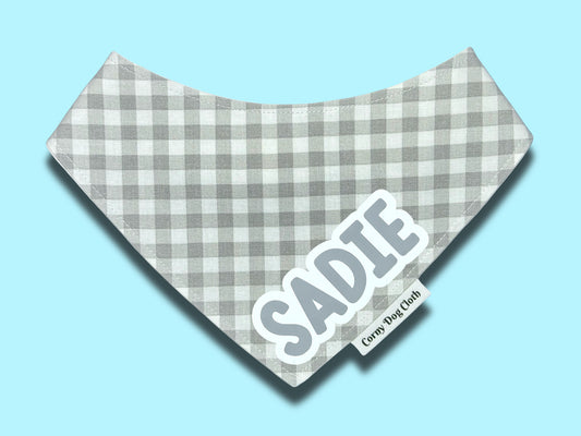 Silver Check Custom Bandana