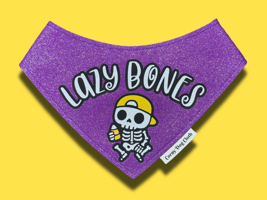 Lazy Bones Purple Glitter Bandana