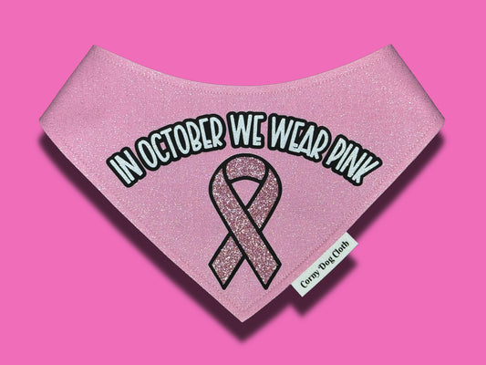 In October We Wear Pink Light Pink Glitter Bandana