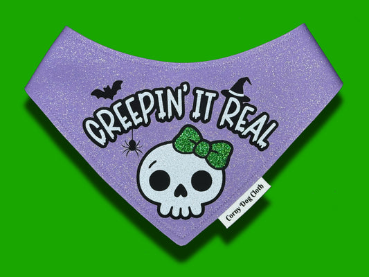 Creepin' it Real Lilac Glitter Bandana