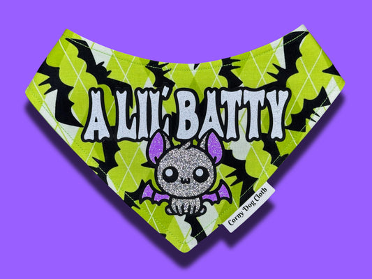A Lil' Batty Green Bandana