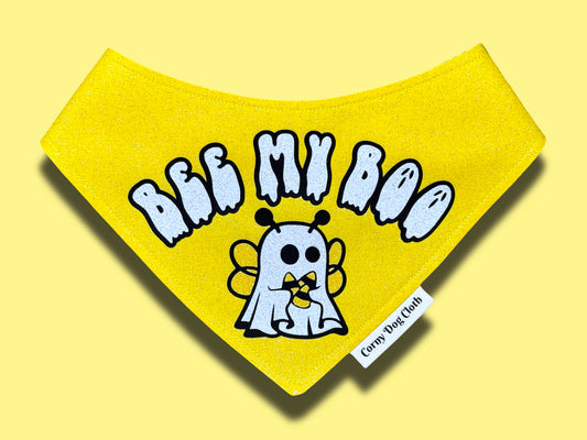 Bee My Boo Yellow Glitter Bandana