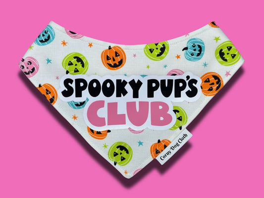 Spooky Pup's Club White Bandana