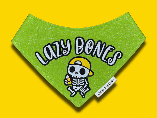 Lazy Bones Light Green Glitter Bandana