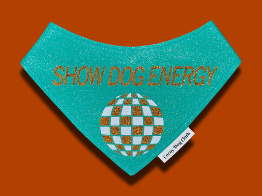 Show Dog Energy Teal Glitter Bandana