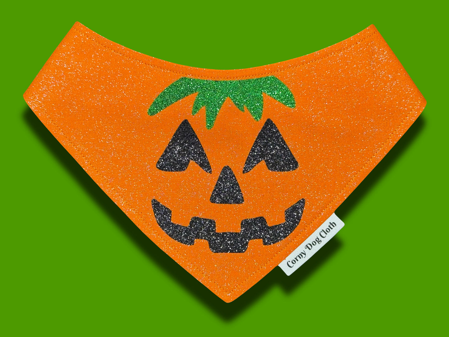 Pumpkin Pupper Orange Glitter Bandana