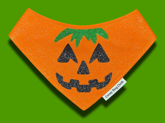 Pumpkin Pupper Orange Glitter Bandana