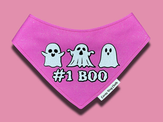 #1 Boo Shimmer Pink Glitter Bandana