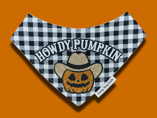 Howdy Pumpkin Plaid Bandana