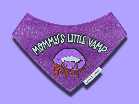 Mommy's Little Vamp Purple Glitter Bandana