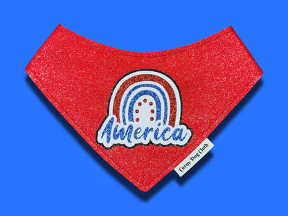 America Red Glitter Bandana