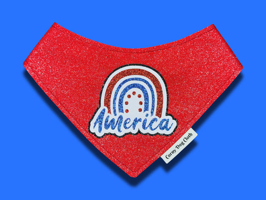 America Red Glitter Bandana