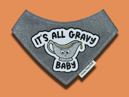 It's All Gravy Baby Gray Glitter Bandana