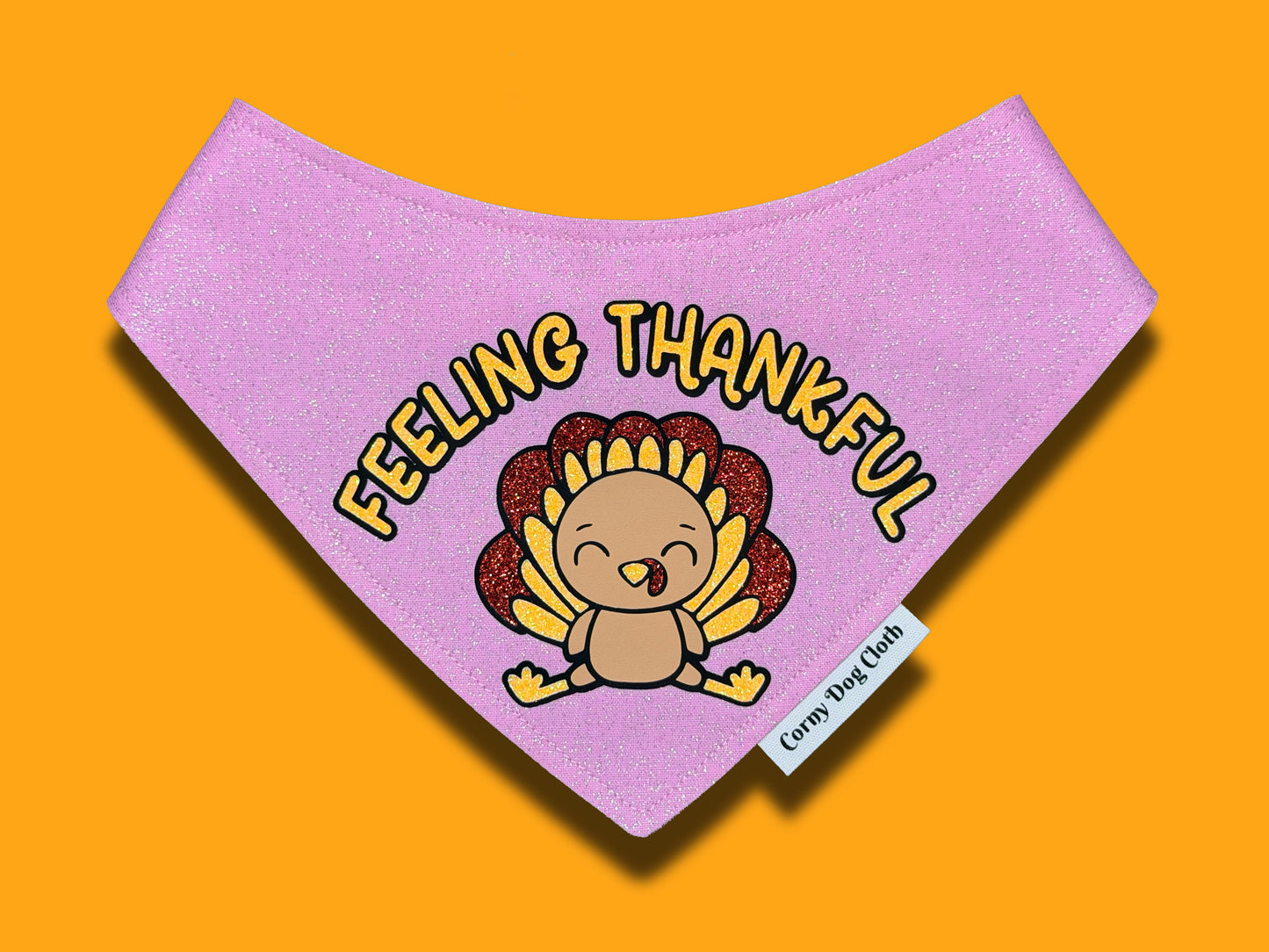 Feeling Thankful Light Pink Glitter Bandana