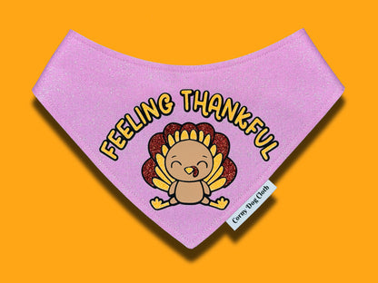 Feeling Thankful Light Pink Glitter Bandana