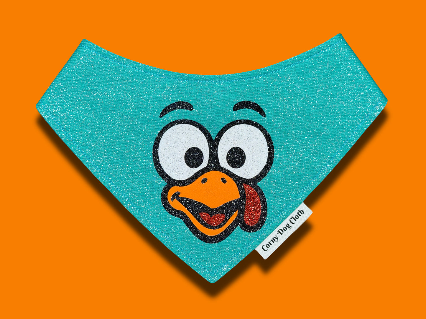 Gobble Squad Teal Glitter Bandana
