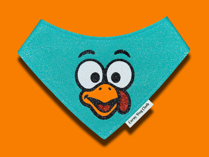 Gobble Squad Teal Glitter Bandana