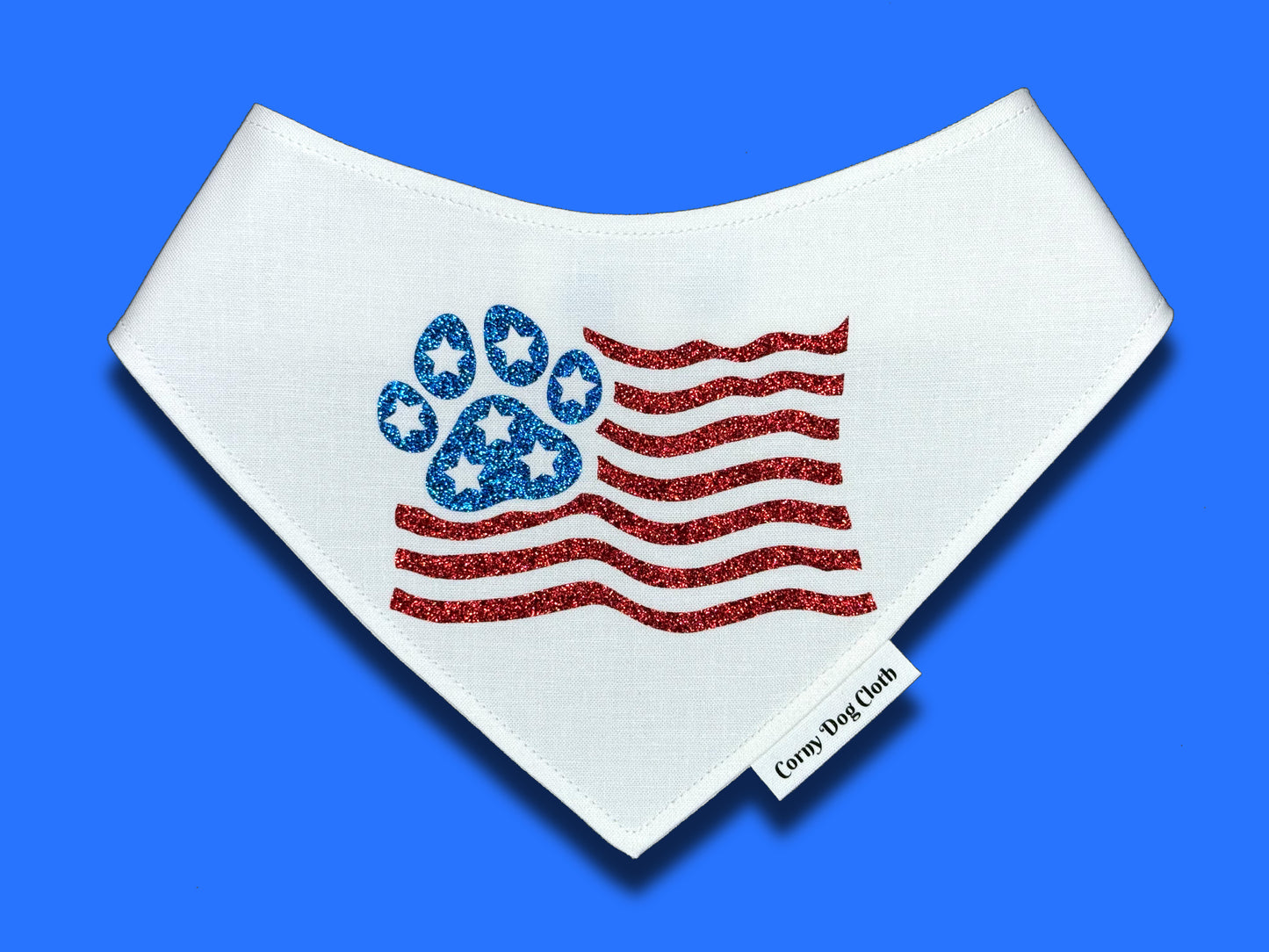 Paws of Liberty White Bandana