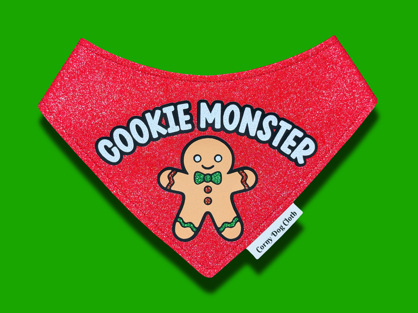 Cookie Monster Red Glitter Bandana