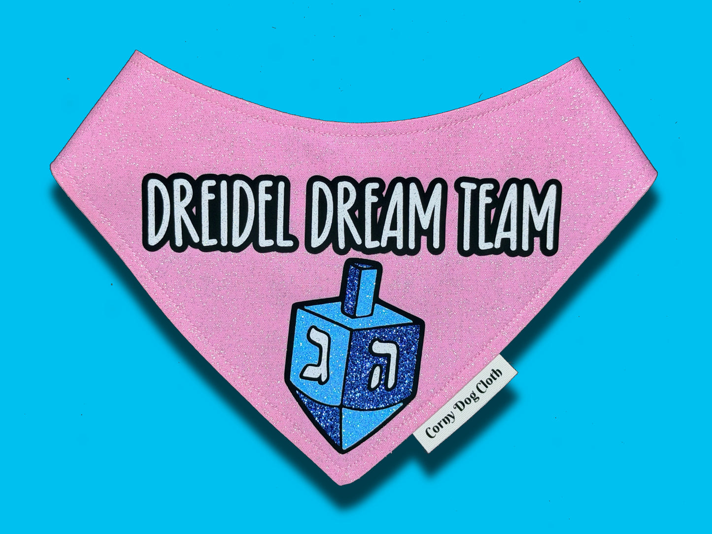 Dreidel Dream Team Light Pink Glitter Bandana