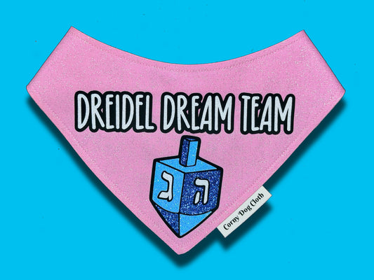 Dreidel Dream Team Light Pink Glitter Bandana