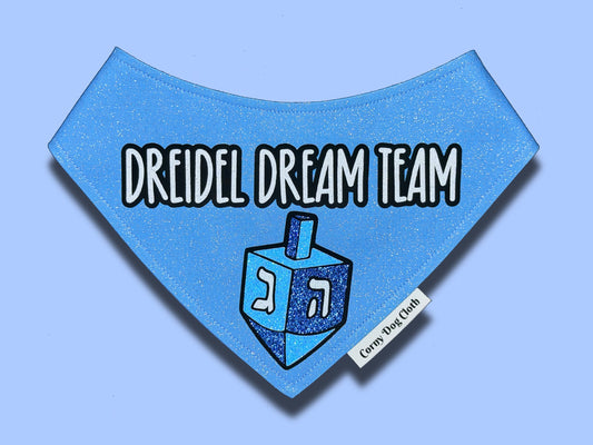 Dreidel Dream Team Blue Glitter Bandana