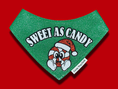 Sweet As Candy Dark Green Glitter Bandana