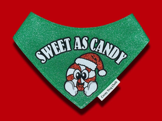 Sweet As Candy Dark Green Glitter Bandana