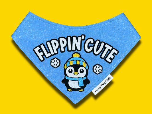 Flippin' Cute Blue Glitter Bandana