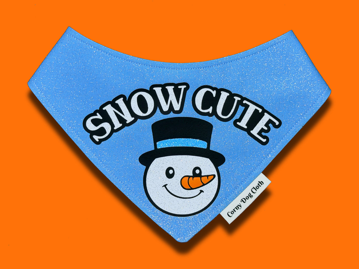 Snow Cute Blue Glitter Bandana