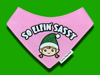 So Elfin' Sassy Light Pink Glitter Bandana