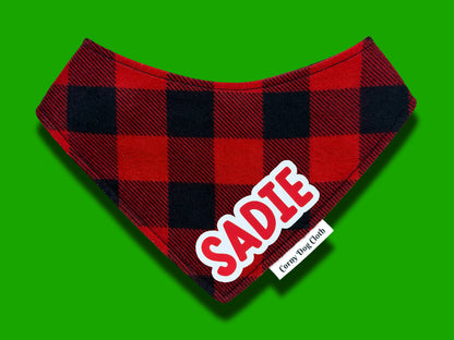 Black Flame Flannel Custom Bandana