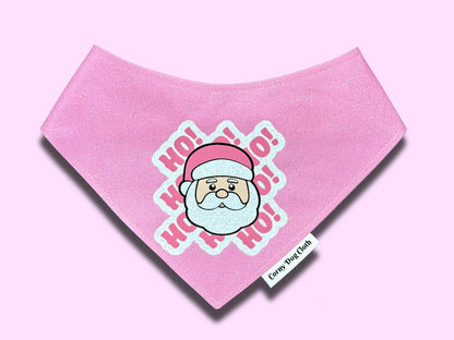 Ho Ho Ho Light Pink Glitter Bandana